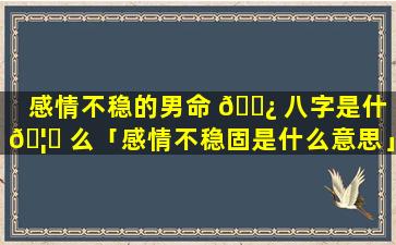 感情不稳的男命 🌿 八字是什 🦍 么「感情不稳固是什么意思」